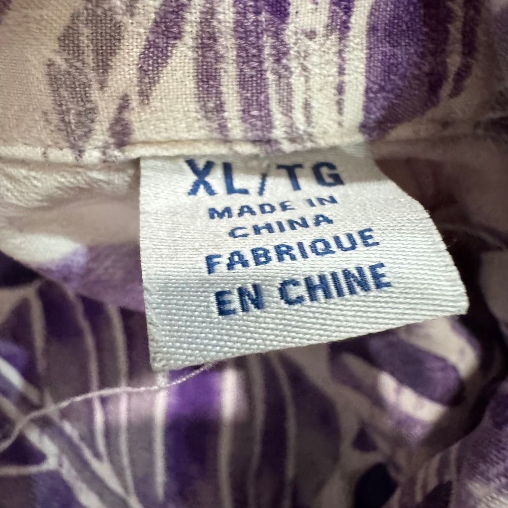 Tommy Bahama Minnesota Vikings NFL Tropical Print Shirt Mens XL Purple White - Picture 3 of 8